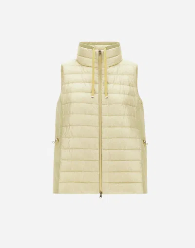 Herno Vest In Nylon Ultralight And New Techno Taffeta In Ivory
