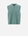 Herno Vest In Plain Alpaca Wool In Green