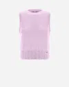 Herno Vest In Plain Alpaca Wool In Pink