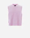 Herno Vest In Plain Alpaca Wool In Pink