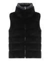 Herno Vest With Faux Fur In Black
