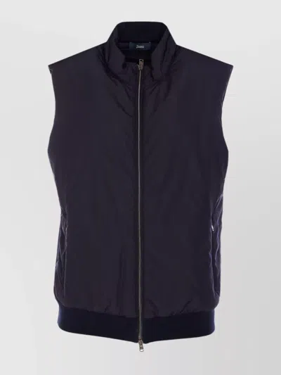 HERNO VEST WITH HIGH COLLAR AND ZIP POCKETS