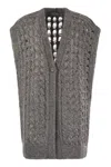 Herno Vest With Perforated Workmanship In Gray