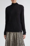Herno Virgin Merino Wool Funnel Neck Sweater In Black