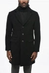 Herno Virgin Wool Blend Lined Coat In Black
