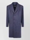 Herno Herringbone Single-breasted Coat In Blue