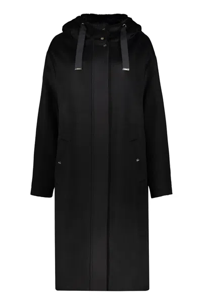Herno Virgin Wool Coat In Black