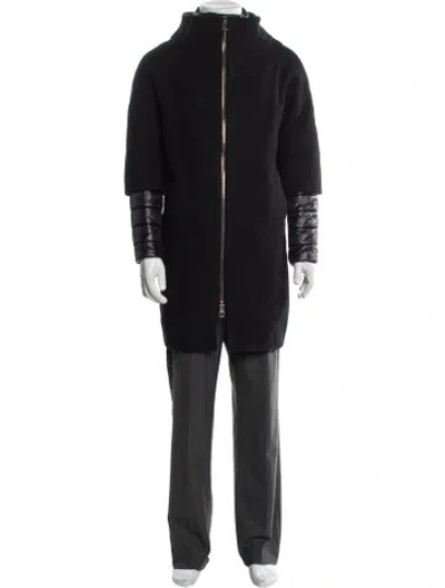 Pre-owned Herno Virgin Wool Coat In Black