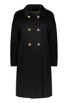 Herno Double-breasted Coat In Black