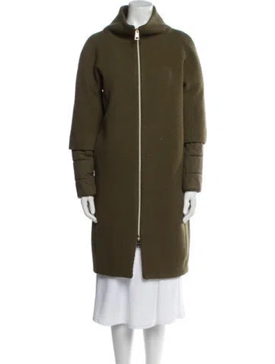 Pre-owned Herno Virgin Wool Coat In Green