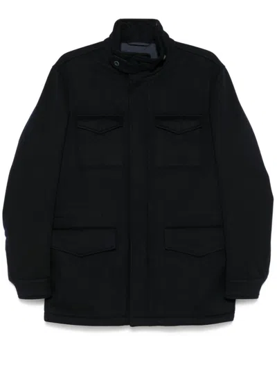 Herno Virgin Wool Jacket In Blue