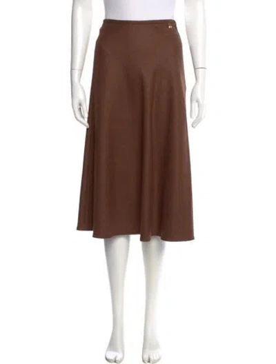 Pre-owned Herno Virgin Wool Knee-length Skirt W/ Tags In Brown