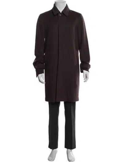 Pre-owned Herno Virgin Wool Overcoat In Brown
