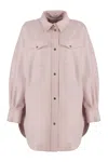 Herno Felted-finish Virgin Wool Shirt In Pink