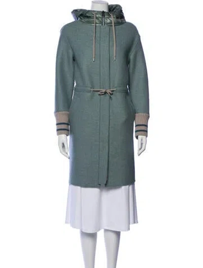 Pre-owned Herno Virgin Wool Parka In Green