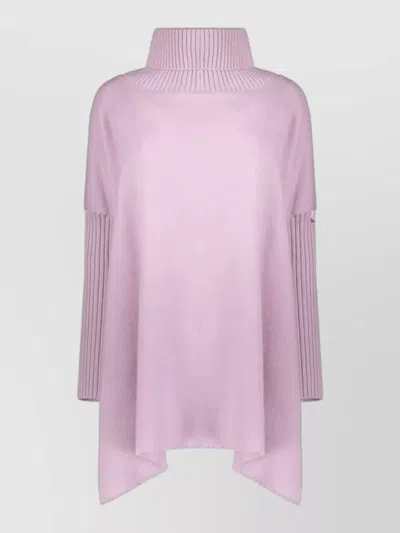Herno High-collar Asymmetric Poncho Women In Purple