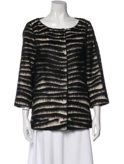 Pre-owned Herno Virgin Wool Striped Evening Jacket In Black
