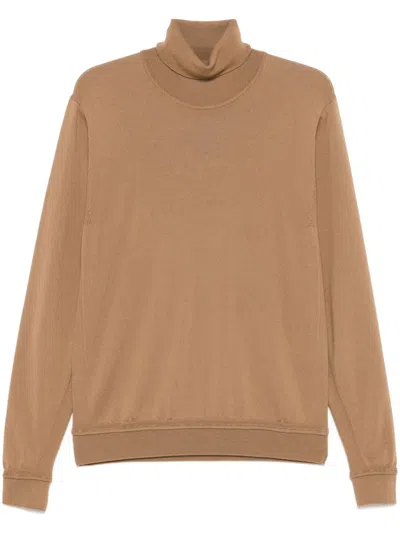 Herno Virgin Wool Sweater In Braun