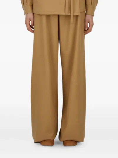 Herno Virgin Wool Trousers In Brown