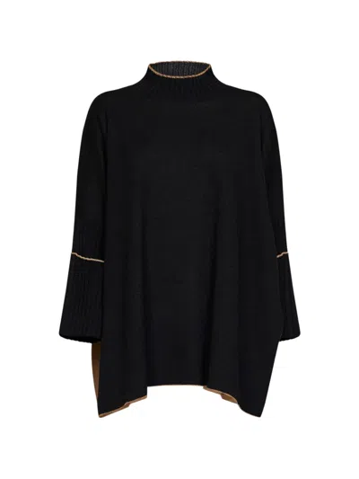 Herno Virgin Wool Tunnel-neck Sweater In Black
