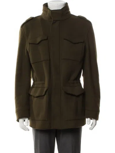 Pre-owned Herno Virgin Wool Utility Jacket In Green