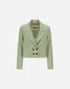 Herno Viscose-effect Blazer In Light Green
