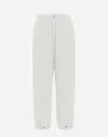 Herno Viscose Effect Trousers In Grey Pearl