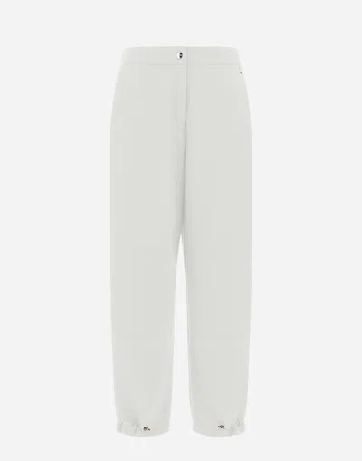 Herno Viscose Effect Trousers In Grey Pearl
