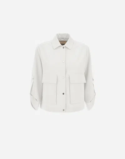 Herno Viscose-effect Shacket In Grey Pearl