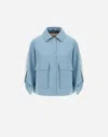 Herno Viscose-effect Shacket In Light Blue