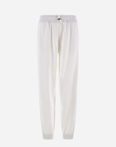 Herno Viscose Sweater And Techno Taffetà Trousers In White