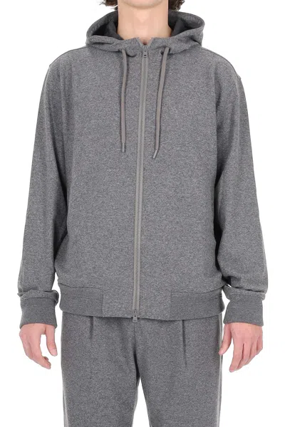 Herno Viscose-blend Hooded Sweatshirt In Gray