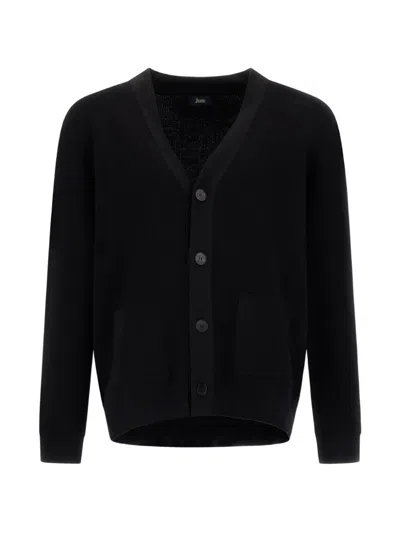Herno V-neck Cardigan In Black