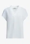 Herno V-neck Crepe Blouse In White