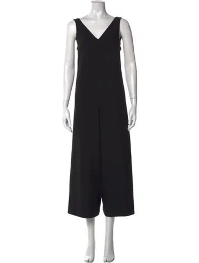 Pre-owned Herno V-neck Jumpsuit In Black