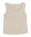 Herno V-neck Satin-crepe Top In Neutral