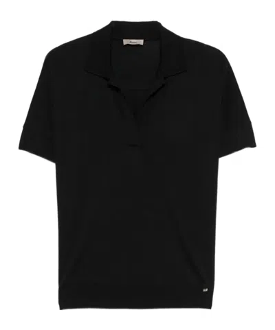 Herno V-neck Short-sleeve T-shirt In Black