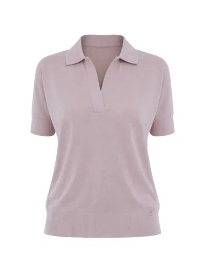 Herno V-neck Short-sleeved Sweater In Pink