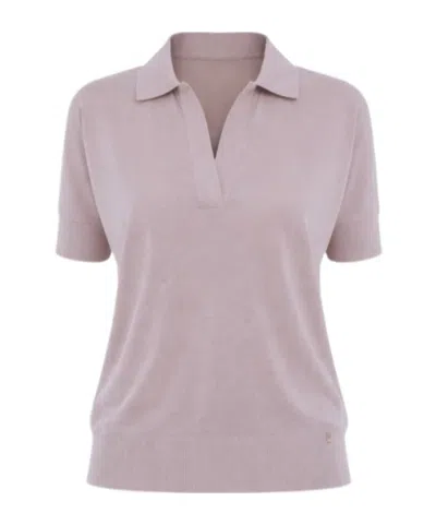 Herno V-neck Short-sleeved Sweater In Pink