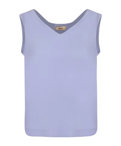 Herno V-neck Sleeveless Shirt In Blue