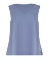 Herno V-neck Sleeveless Top In Blue