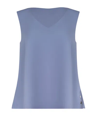 Herno V-neck Sleeveless Top In Blue