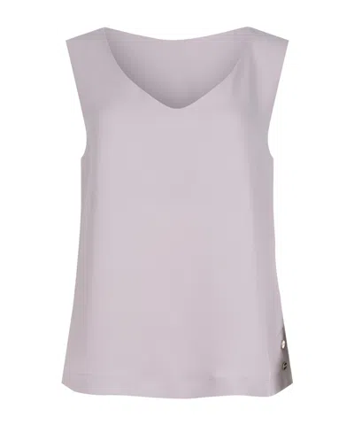 Herno V-neck Sleeveless Top In Purple