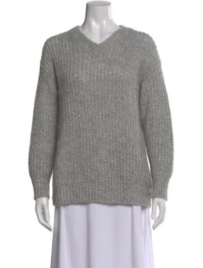 Pre-owned Herno V-neck Sweater In Gray