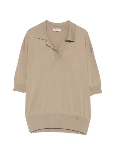 Herno V-neck T-shirt In Neutral