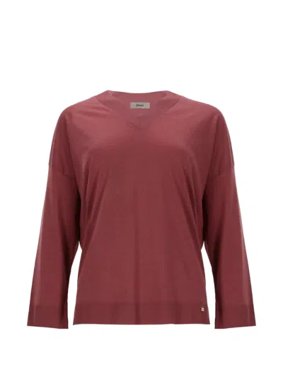 Herno V-neck T-shirt In Red