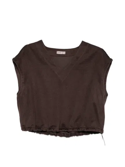 Herno V-neck Vest In Brown