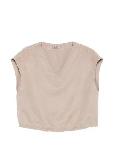 Herno V-neck Vest In Neutral