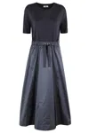 Herno Voluminous A-line Dress With Adjustable Drawstring