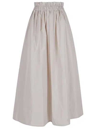 HERNO VOLUMINOUS TAFFETA SKIRT WITH WATER-REPELLENT TREATMENT AND METAL DETAIL